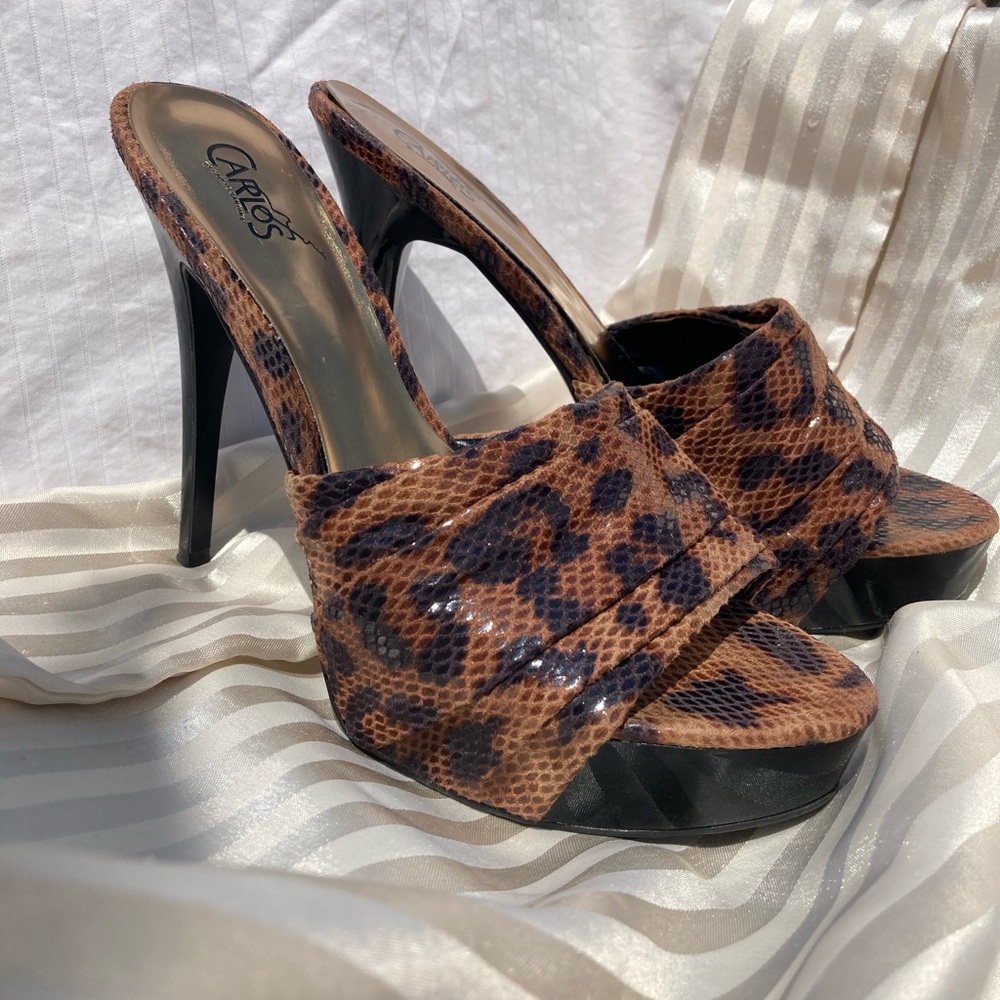 Carlos Santana Cheetah Patent Leather Stiletto